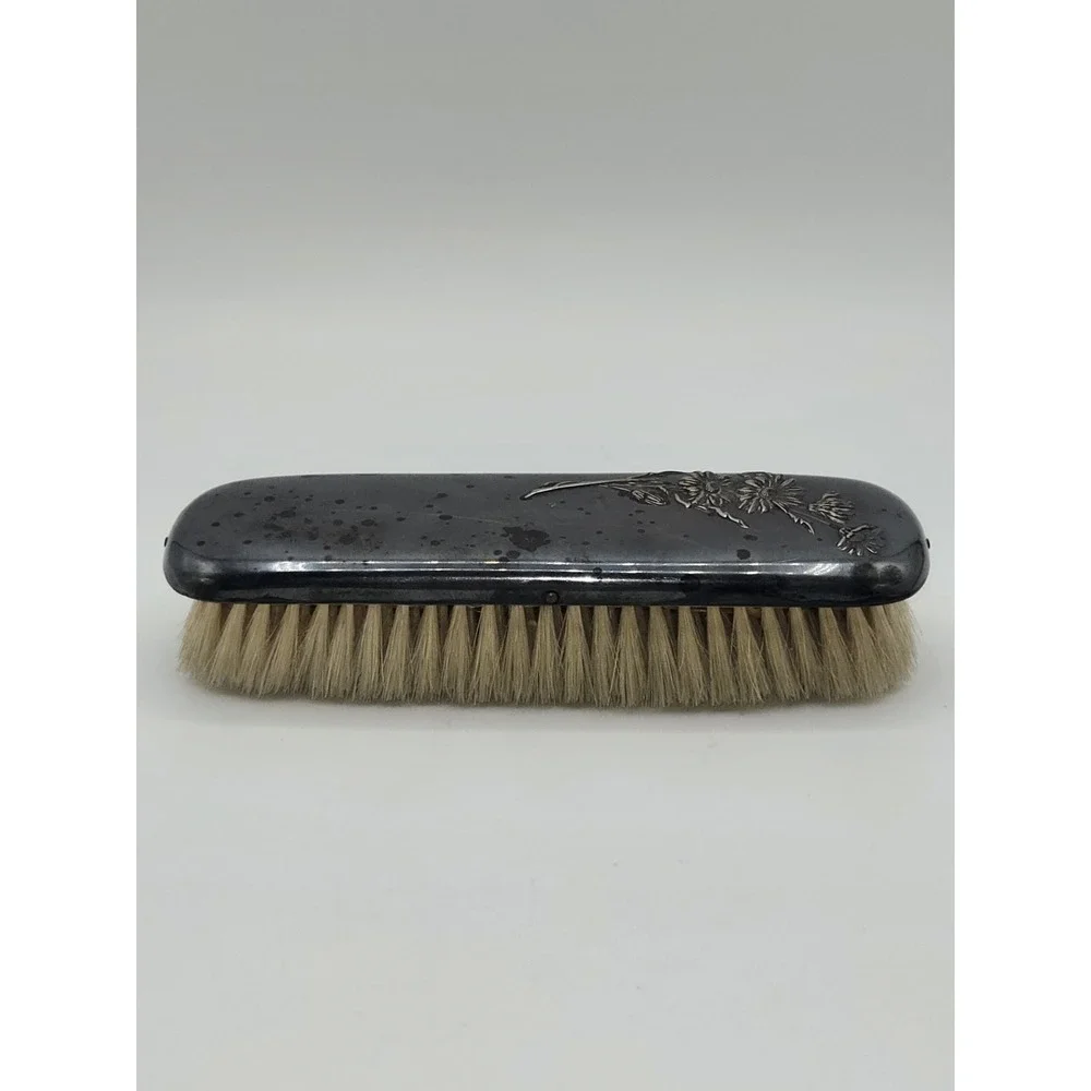 Antique Gero 90 Silverplate Floral Clothes Brush Dutch Vanity Grooming Brush